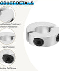 Bore 16mm Double Split Shaft Collar 35mm Outer Diameter 12mm Thickness Aluminum Alloy Locking Collar Clamp With Set Screws