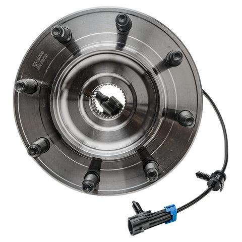 Beefy Front Wheel Bearing Hub Assembly Set For Silverado 2500 HD, 3500 HD, Sierra 2500 HD, top view showing 8-bolt design