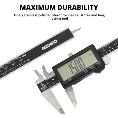 6 Inch Electronic Digital Caliper With Stainless Steel Build And Extra Large LCD Screen in workshop setting