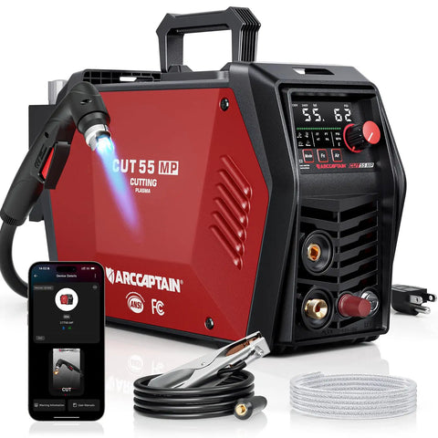 Non HF Blowback Pilot Arc Plasma Cutter 55 Amp With App Control 120V 240V Upgraded LED Display Cuts Rusted And Painted Surfaces