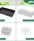 Five Pack 1020 Seed Starter Trays With 3 Point 6 Inch Humidity Dome Germination Kit Mini Greenhouse components overview