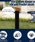 Get Rid Of The Arm Busting Lazy Crank On Your Top Wind Trailer Jack And Switch To This Handy Cordless Drill Adapter demonstrated with drill