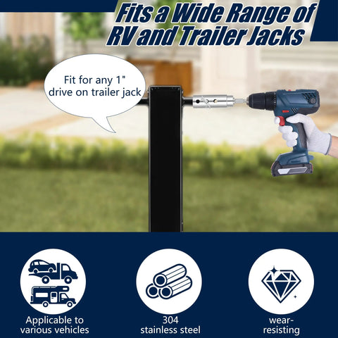 Get Rid Of The Arm Busting Lazy Crank On Your Top Wind Trailer Jack And Switch To This Handy Cordless Drill Adapter demonstrated with drill