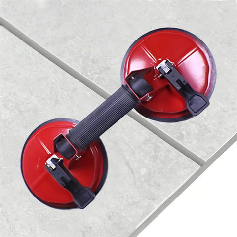 Heavy Duty Glass Vacuum Lifter With Dual Claws For Zero Stress Wall Mounting Tile Handling And Slippery Moves A Professional Game Changer For Tradesmen, top view on smooth tile.