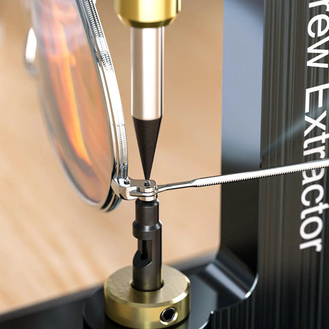 Close-up of Broken Screw Eyeglasses Extractor A Heavy Duty Glasses Repair Tool For Removing Stuck Or Stripped Screws Like A Pro