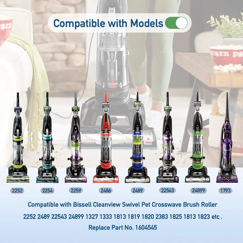 Lineup of vacuum cleaners compatible with Replacement Vacuum Cleaner Brush Roller And Belts Kit For Cleanview Swivel Pet Series, Part 1604545.