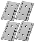 Heavy Duty Dual Action Door Hinges Set Silver Iron With Spring Four Pcs 25mm Hole Distance And 4.3mm Pin Diameter For Screens Furniture
