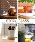 Glass Weather Forecaster Desktop Weather Station Barometer Gift For Women Girlfriend Christmas Birthday Valentine Gift For Her Home Office Decor And Desk Accessory That Sparks Intimate Chats And Cozy Vibes with elegant storm glass on various desk settings