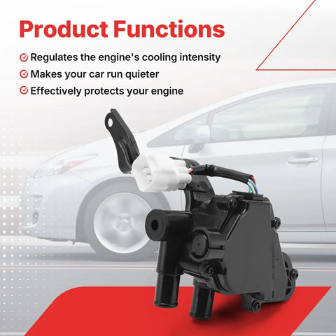 Direct Bolt On Coolant Control Valve For 2004 To 2009 Toyota Prius 1.5L showing engine cooling functionality and fitting details.
