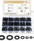 750 Piece Nylon Flat Washers Set For Screws Bolts 7 Sizes Black Plastic Washers Assortment Kit For Household And Commercial Use M3 To M12