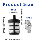 4 Pack Stainless Steel Mesh Hose Filters With Half Inch Barb Fittings And Hose Clamps Heavy Duty Garden Hose Inlet Strainers dimensions