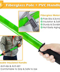 Premium Street Tough Insulated Rescue Hook Deadstick For Master Electricians And Emergency Staff Rock Solid Fiberglass Hot Stick with PVC handle.