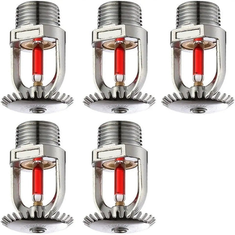 Top Shelf 5 Pack Fire Sprinkler Heads Chrome Plated Brass Heat Activated Upright Design Three Quarter Inch Dn20 K115 Rating.