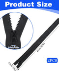 Close-up of a black zipper showing size details, part of a 41 Piece Zipper Repair Kit Black Durable Universal Replacement Sliders