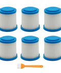 Six Pack VPF20 Replacement Filters For Black And Decker Smartech Pet 2 In 1 Stick Vacuum and brush