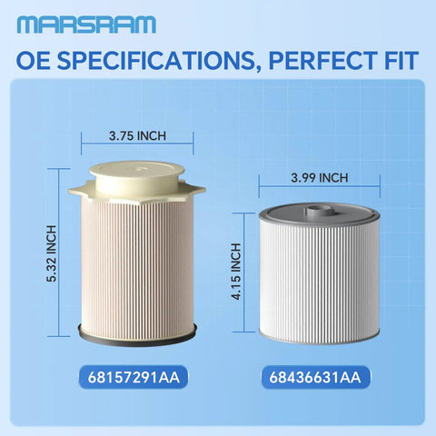 6.7L Cummins Fuel Filter Water Separator Kit For Ram 2500 3500 4500 5500 Diesel Trucks 2019 2024 Replaces 68157291AA 68436631AA Fits