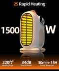 Portable Indoor Space Heater With Remote And LED Display, 1500W Fast Safe Heat