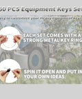 60 Piece No Duplicate Heavy Equipment Keys Master Set With Key Rings For Quick Access On Construction Machines image