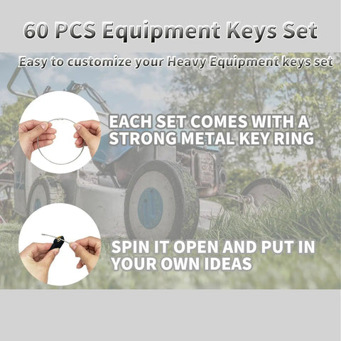 60 Piece No Duplicate Heavy Equipment Keys Master Set With Key Rings For Quick Access On Construction Machines image