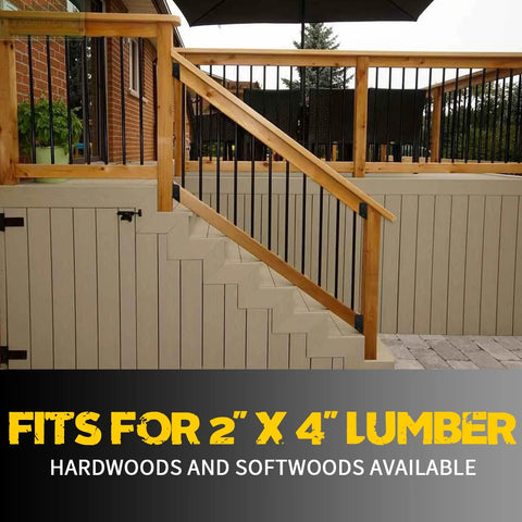 U-Shaped Deck Railing Bracket Connectors For 2x4 Lumber 30 Degree Attachment Brackets With Screws Stair Handrail Connectors For Wood Fences Heavy Duty Cold Rolled Steel Hidden Design 4 Pack