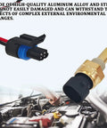 Plug And Play Engine Coolant Temperature Sensor With Pigtail Connector Harness For Chevy Gmc Buick Cadillac Saturn close-up view of aluminum housing.