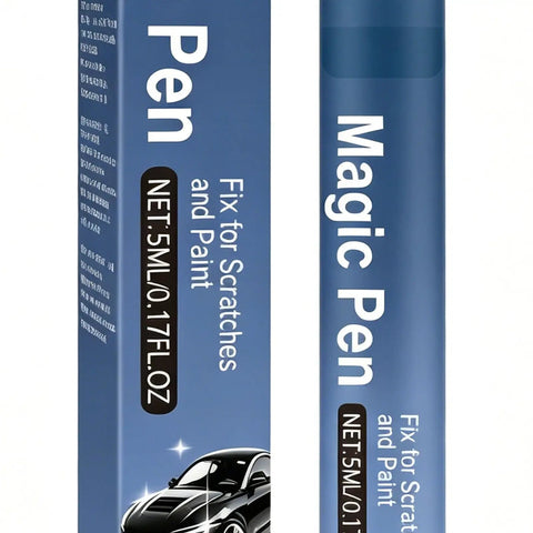 Scratch Repair Pen For Cars And More, 5ml waterproof blue pen with car graphic on label for paint and scratch fix
