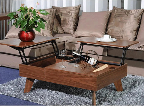 Dope Lift Up Coffee Table Hinge With Pneumatic Assist, Adjustable Width 18.3 To 32 Inches, shown in living room setup