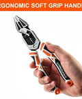 Heavy Duty 2 Piece Pliers Set With Linesman And Long Nose Pliers 8 Inch Multitool for Wire Cutting with ergonomic grip