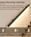 Ultra Smooth Body Sensing Lighted Stair Handrail For Indoor Steps Wall Mounted Safety Rail With Sleek Black Powder Coat, motion-sensing feature