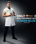 Man holding Duracell alkaline AAA batteries with Power Boost Ingredients next to 'Only Duracell is Built Different' text.