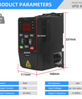 High Power VFD Drive 4KW 5HP 220V Single Phase Input To 3 Phase Output Inverter Controller 0 To 400 Hz for motors