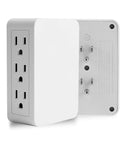 Side Entry Outlet Extender With Six Grounded Sockets 2 Pack Turns Two Outlets Into Six For Tight Spaces Behind Furniture And Desks UL Listed