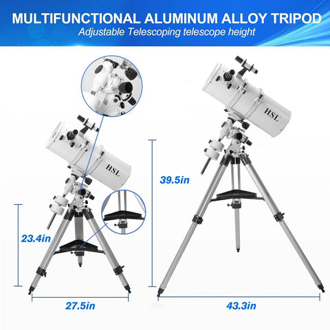 Dope 203mm Aperture Reflector Telescope For Adults, 800mm Focal Length on aluminum tripod with adjustable height