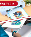 Printable Iron On Heat Transfer Paper For White And Light Fabrics, images being cut by scissors, 25 Sheets, 8 5x11 Inches