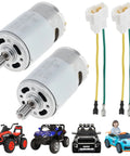 Two Pack High Speed 24V DC Motor Upgrade for Kids Ride On Cars With 10 Tooth Gear 25000 RPM Replacement Drive Engine visible