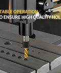 M3 To M16 Electric Tapping Machine With 360 Degree Multi-Directional Rotation And Adjustable Speed Up To 375 Rpm drilling into metal.