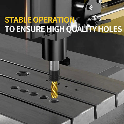 M3 To M16 Electric Tapping Machine With 360 Degree Multi-Directional Rotation And Adjustable Speed Up To 375 Rpm drilling into metal.