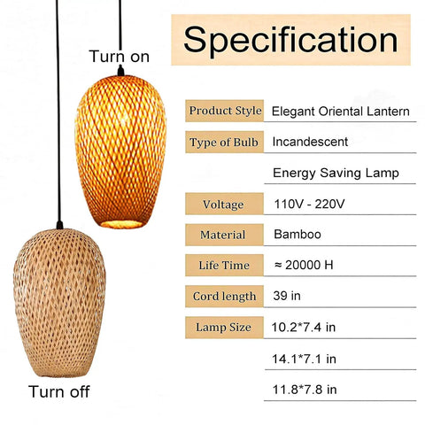 Bamboo Wicker Rattan Three Head Ceiling Light Fixture With E26 And E27 Base Retro Rustic Farmhouse Chandelier details and size