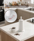 Level Up Your Daily Grind With These Replacement Water Filters For Barista Touch Oracle Dual Boiler Espresso Makers showing a white filter with a coffee cup.