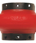 Heavy Duty Tire Coupling Element WE60 With Polyurethane Insert, Beefy Torque 12,500 In Lb, Max 3,800 RPM, 19.84 HP At 100 RPM, 12.53 Inch Outer Diameter, Steel Shell Industrial Power Transmission Coupler For Heavy Machinery, red and black