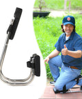 Knee Saver Kneeler Seat For Gardening And Farm Work With Thick Cushioned Pad Sturdy Galvanized Steel Frame Real Talk Knee Protection And Ankle Support For Easy Task Transitions.