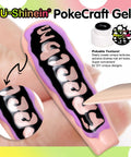 Close-up of DIY Poke Gel Nail Polish Kit application showing poke gel spreading and blooming effect with wood stick