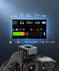 AI Wireless Lavalier Microphone For iPhone Android Camera And PC With Dual DSP MCU interface on camera showing settings.