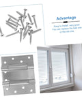 HOMSFOU double-opening self-closing door hinge kit with mounting plate and screws; heavy-duty steel for storm doors.