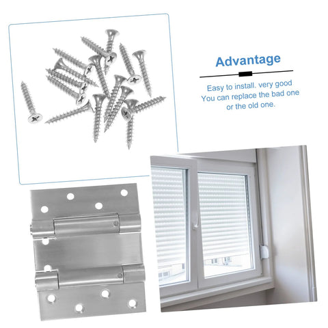 HOMSFOU double-opening self-closing door hinge kit with mounting plate and screws; heavy-duty steel for storm doors.