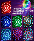 Colorful LED patterns from 2 Pack Portable Sound Activated Party Lights Indoor DJ Disco Ball Strobe Lights Battery Or USB Powered