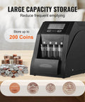 Coin Sorter And Counter Machine For Pennies Nickels Dimes Quarters With LCD Display Fast Sorting Up To 230 Coins Per Minute