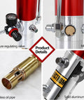 Built Like A Tank Heavy Duty Pneumatic Grease Pump For 55 Gallon Drums With 16 Foot Hose showing detailed parts like pressure valve and aluminum housing.