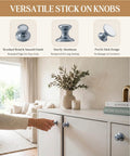 Hella Sleek Grey Aluminum Self Adhesive Drawer Pulls Stick On Cabinet Knobs For Kitchen Bathroom Vanity 8 Piece Set shown on modern cabinets.