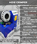 Badass Electric Hydraulic Hose Crimper Rock Solid Press Machine With 10 Tight Die Sets For Knockout High Pressure Pipe Fitting And Tube Shrinking Heavy Duty 220V 3 Phase 4Kw Beast with detailed specs.